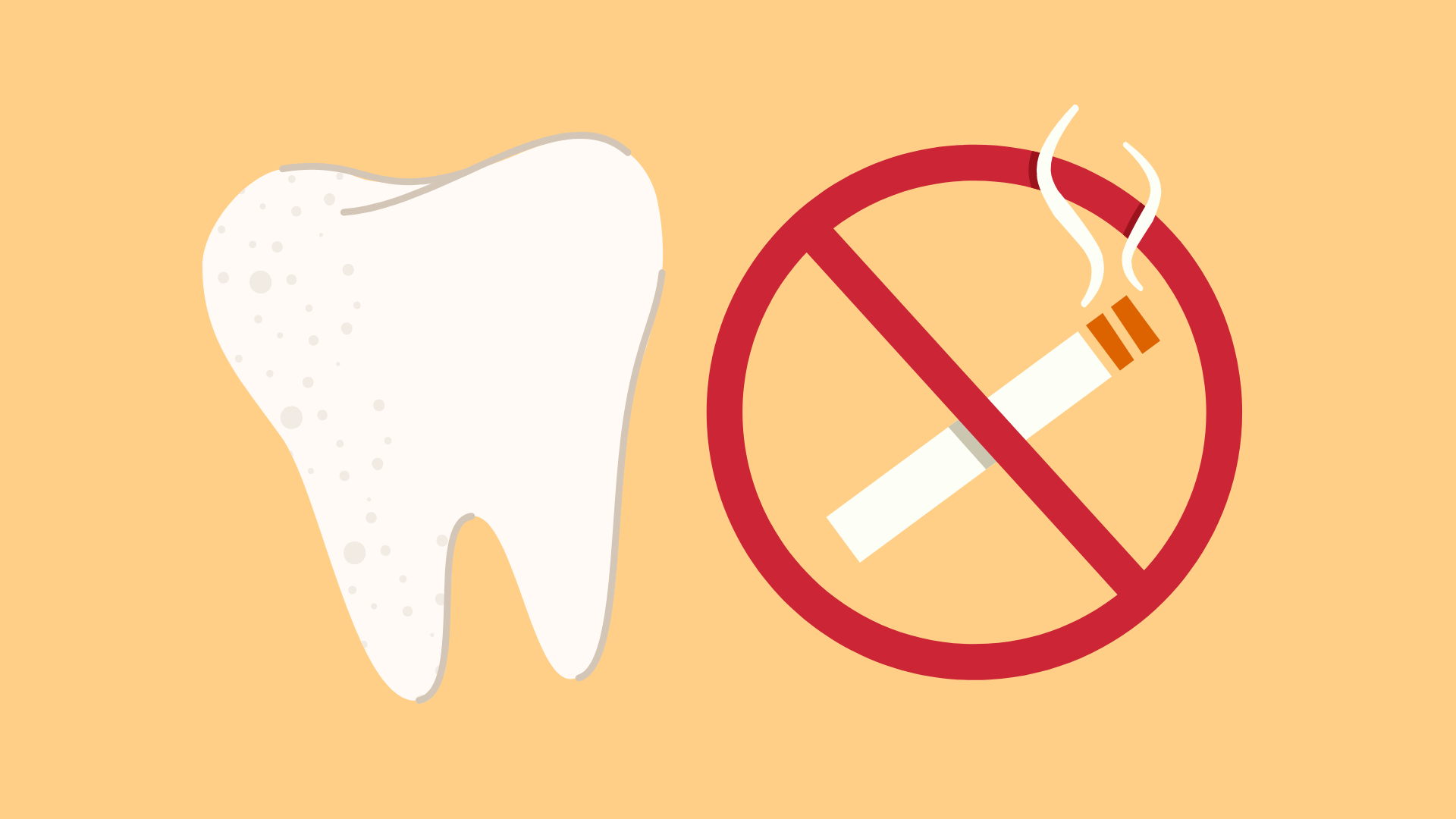 tooth on right, no smoking symbol on left