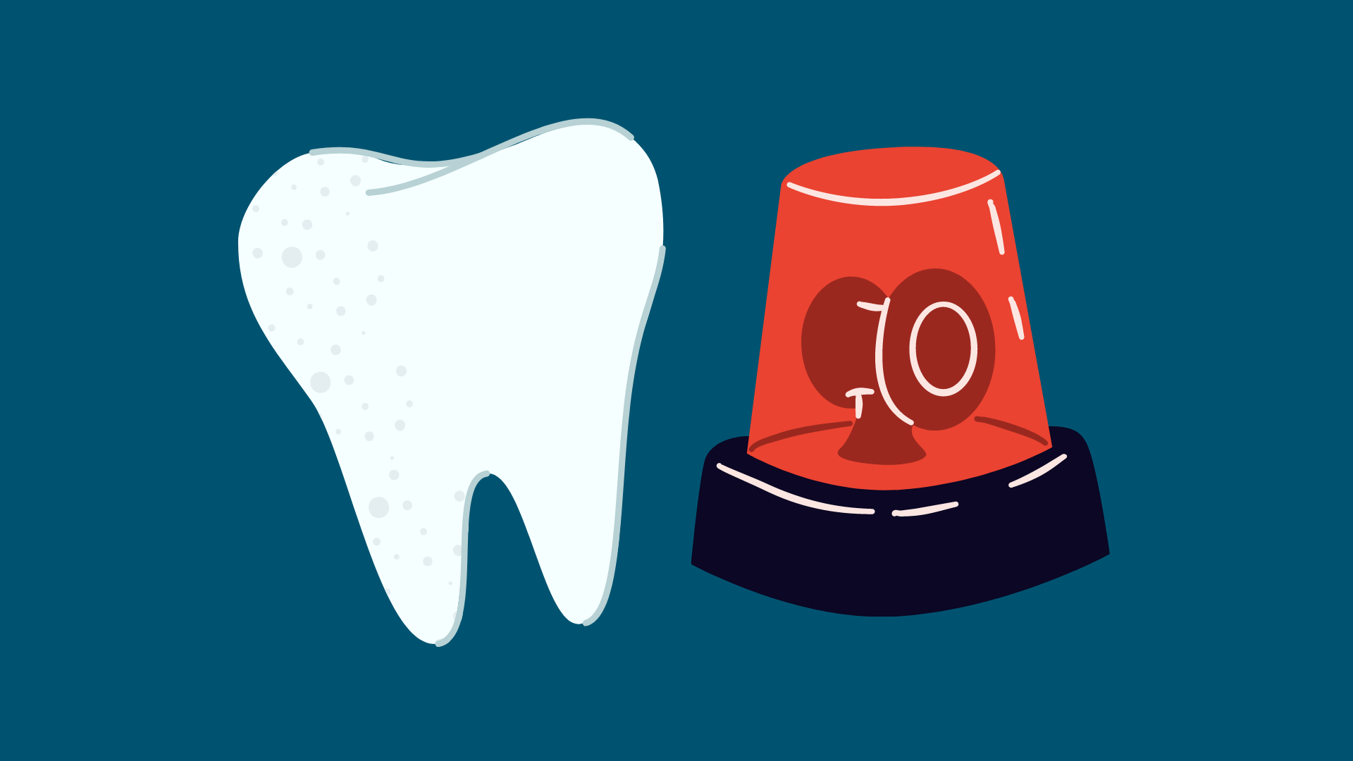 tooth next to red siren